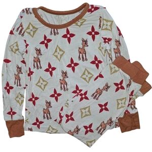 Clarice Rudolph Christmas Bamboo PJs Girls Size 3T NWOT